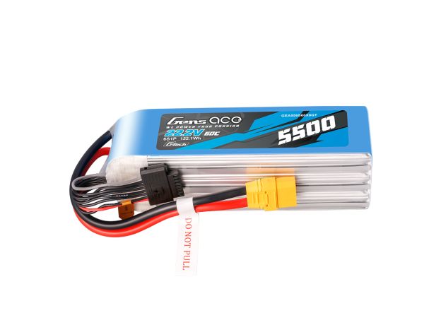 Gens ace 5500mAh 6S 60C 22.2V LiPo Batarya | XT90-S Konnektör | Air Classic