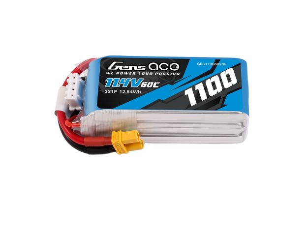 Gens ace 1100mAh 3S 60C 11.4V(HV) LiPo Batarya | XT30 Konnektör | Air Classic (Non-G-Tech)