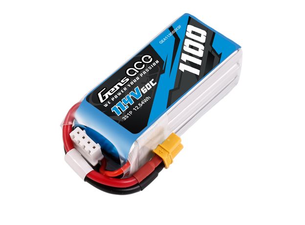 Gens ace 1100mAh 3S 60C 11.4V(HV) LiPo Batarya | XT30 Konnektör | Air Classic (Non-G-Tech)
