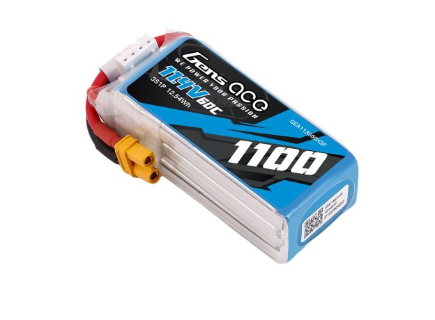Gens ace 1100mAh 3S 60C 11.4V(HV) LiPo Batarya | XT30 Konnektör | Air Classic (Non-G-Tech)