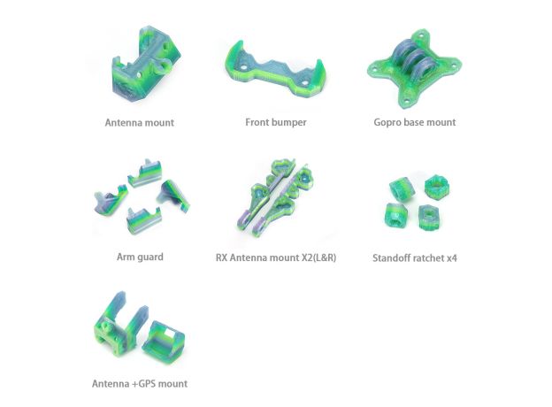 FlyFishRC Volador II 5-6inch Gövde TPU Part Set — Siyah