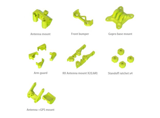 FlyFishRC Volador II 5-6inch Gövde TPU Part Set — Siyah