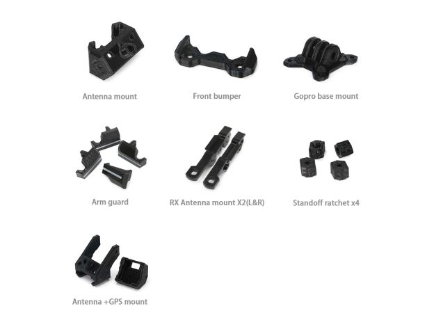 FlyFishRC Volador II 5-6inch Gövde TPU Part Set — Siyah