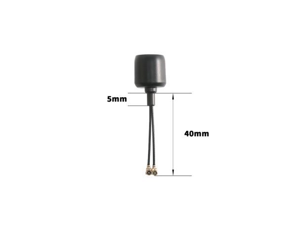 FlyFishRC Dual-Band 5.8Ghz/2.4Ghz UFL Anten Uyumlu DJI O3 — Siyah / 145mm