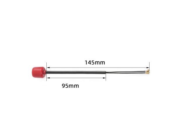 FlyFishRC Dual-Band 5.8Ghz/2.4Ghz UFL Anten Uyumlu DJI O3 — Siyah / 145mm