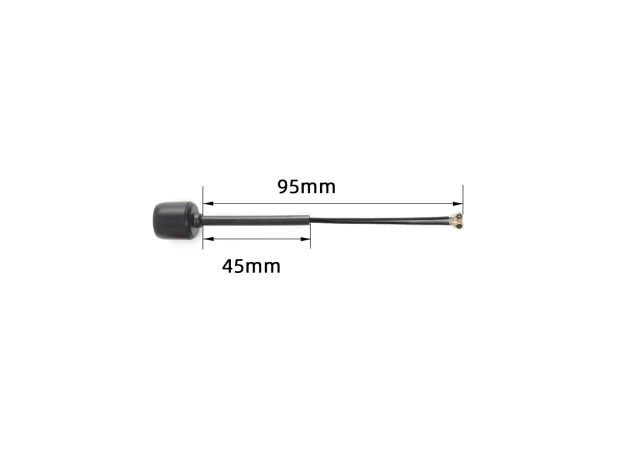 FlyFishRC Dual-Band 5.8Ghz/2.4Ghz UFL Anten Uyumlu DJI O3 — Siyah / 145mm