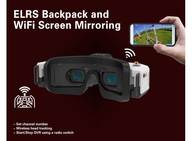 HDZero Goggle 2 FPV Gözlük – Beyaz, Echo Anten Seti
