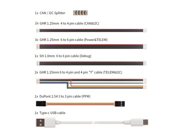 Holybro PIX32 V6 Mini Baseboard Kablo Seti
