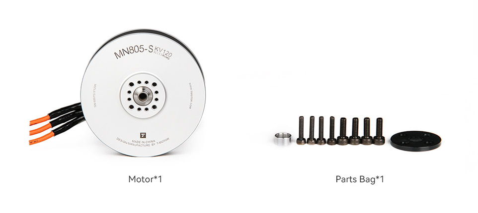 T-Motor MN805-S IP45 Multirotor Fixed Wing UAV Motor KV120 — Technical drawings and performance charts 4