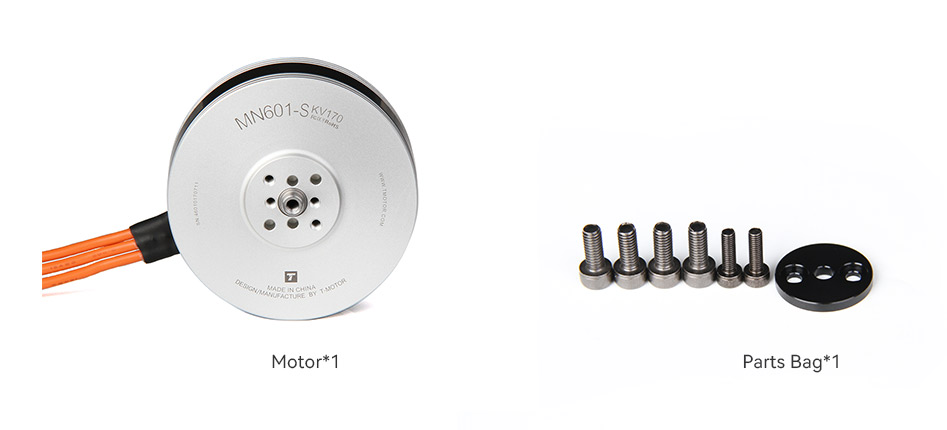 T-Motor MN601-S IP45 Çok Rotorlu Sabit Kanat İHA KV170 2 Adet / Set — Teknik çizimler ve performans grafikleri 4