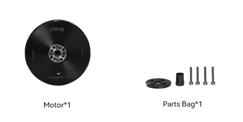 T-Motor V10 12S Brushless Motor for Large Vtol KV160 — Technical drawings and performance charts 2