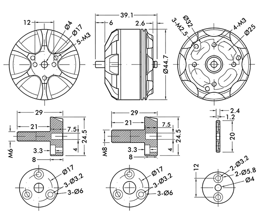 T-Motor MN4010 Çok Rotorlu Sabit Kanat İHA Motoru KV370 — Teknik çizimler ve performans grafikleri 1