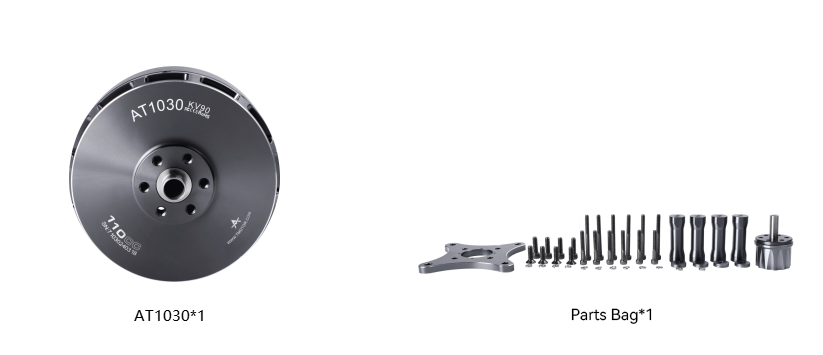 T-Motor AT1030 110CC KV90 — Teknik çizimler ve performans grafikleri 2
