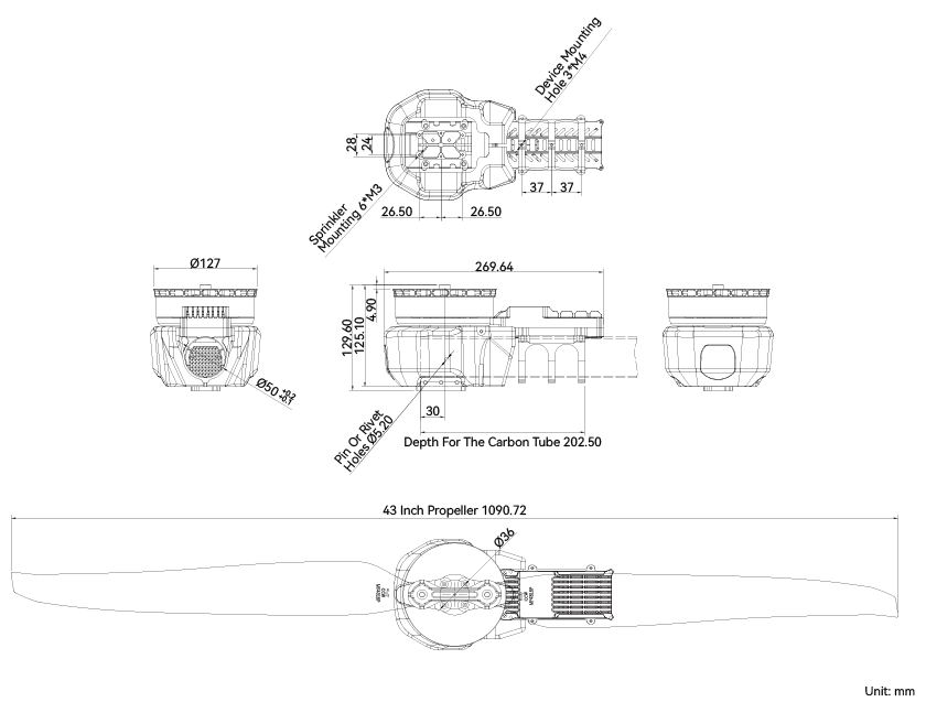 T-Motor A12L-14S — A12L KV92+14S FOC 200A — Teknik çizimler ve performans grafikleri 1