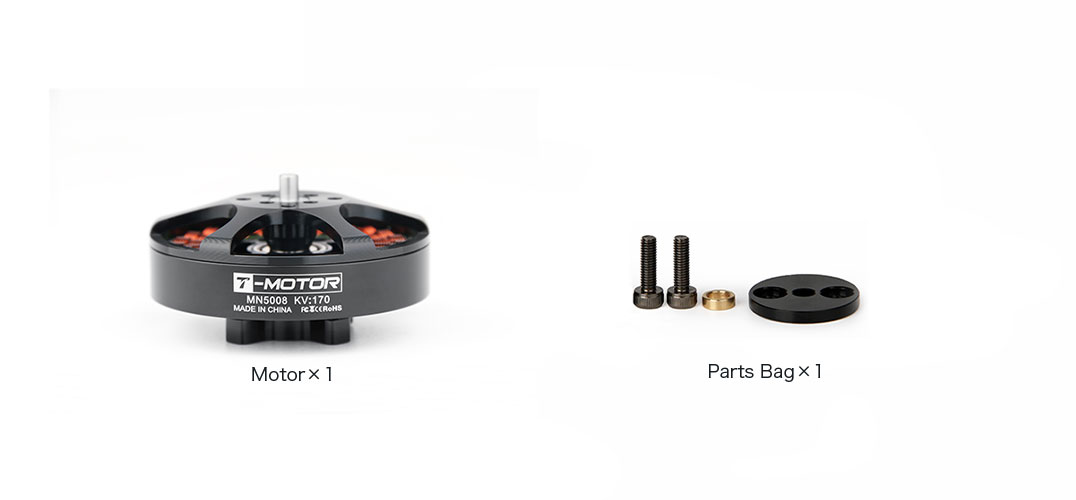 T-Motor MN5008 Antigravity Type 6-12S UAV Motor KV170 — Technical drawings and performance charts 2