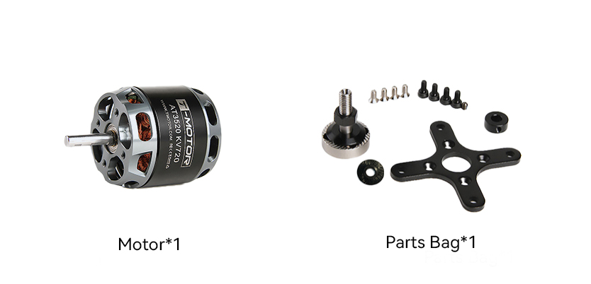 T-Motor AT3520 Long Shaft Sabit Kanat İHA Motoru KV550 — Teknik çizimler ve performans grafikleri 2