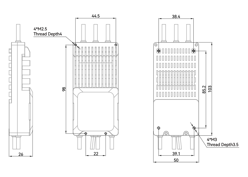 T-Motor V120A 14S — Teknik çizimler ve performans grafikleri 1