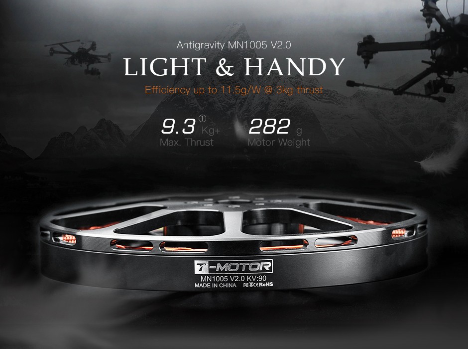 T-Motor MN1005 V2.0 Antigravity Type 12S UAV Motor KV90 — Manufacturer product details 1