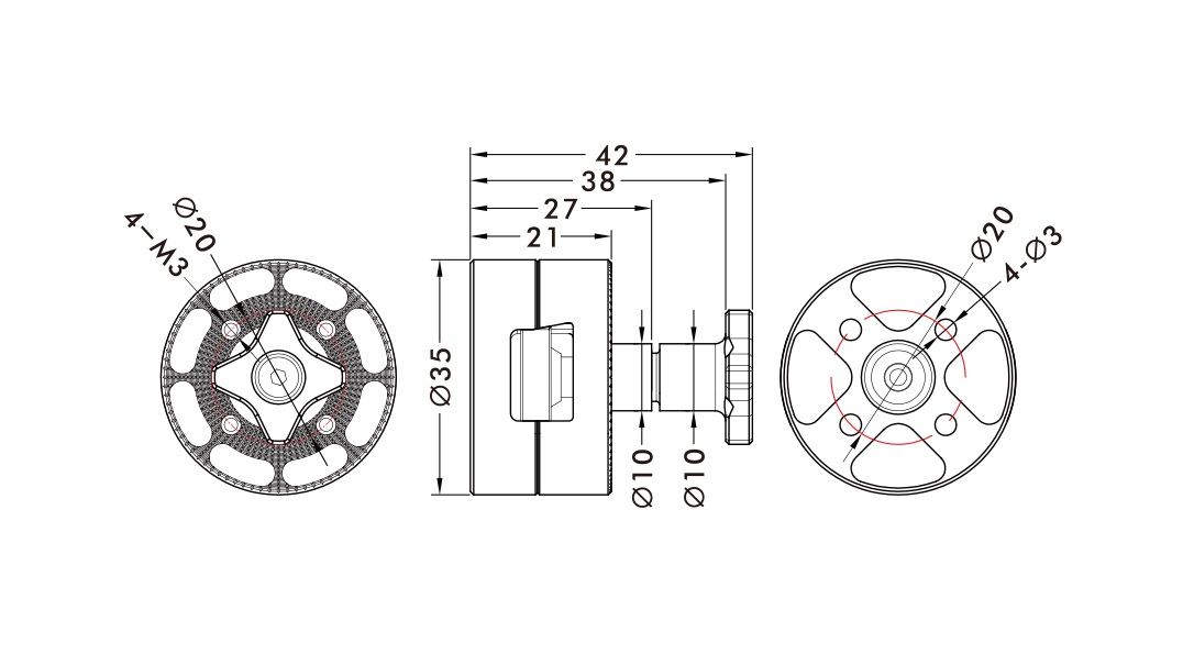 T-Motor Q2434 — Teknik çizimler ve performans grafikleri 1