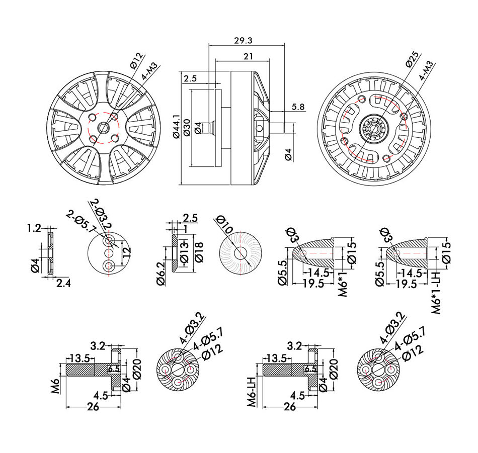 T-Motor MN4006 EVO Antigravity Serisi İHA Motoru 2 Adet / Set KV380 — Teknik çizimler ve performans grafikleri 1