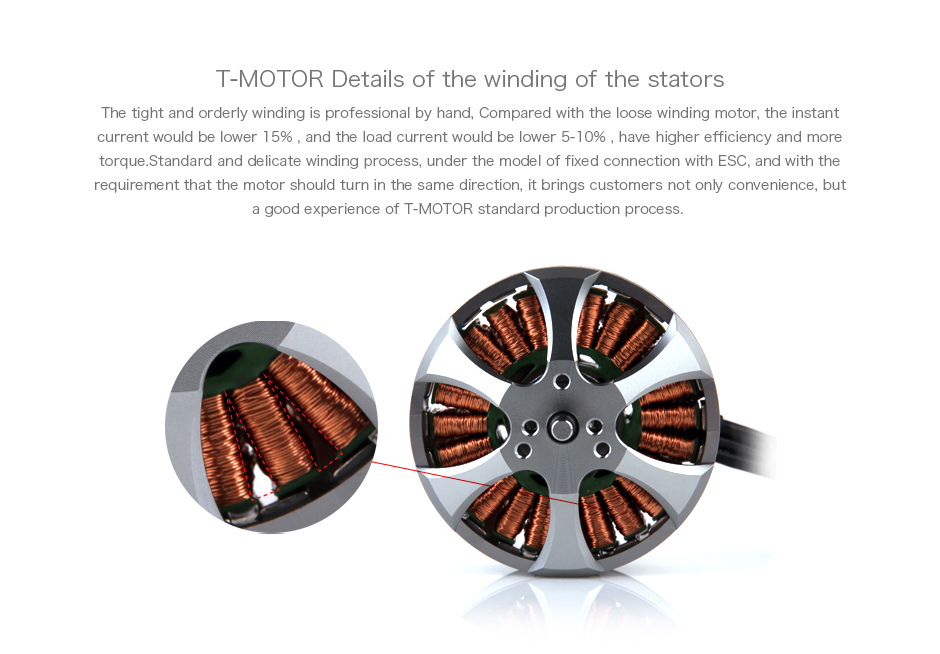 T-Motor MN5212 Multirotor Fixed Wing UAV Motor KV340 — Manufacturer product details 3