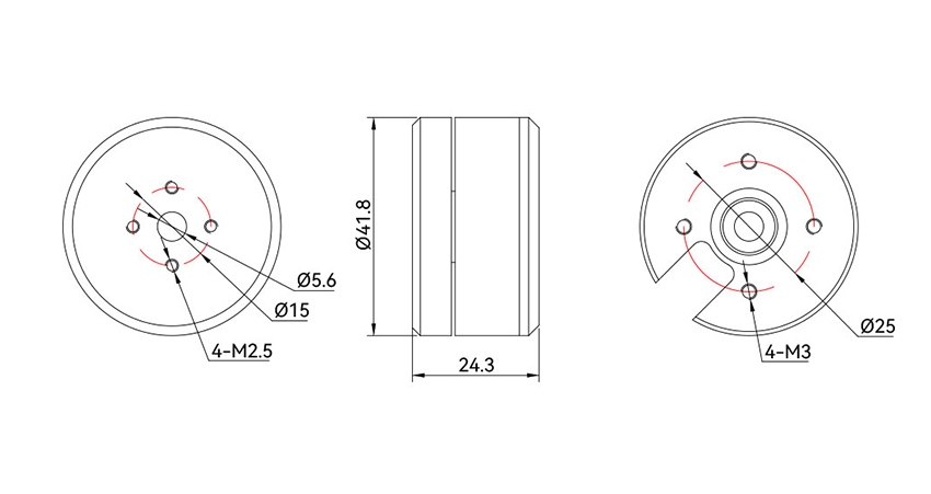 T-Motor GB36-1 Gimbal Serisi 3-6S İHA Drone Motoru KV50 — Teknik çizimler ve performans grafikleri 1