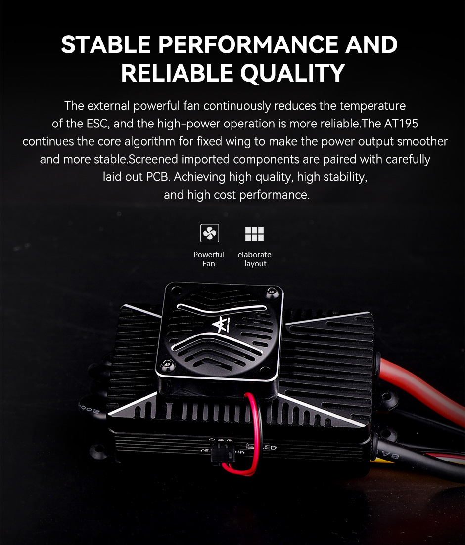 T-Motor AT 195A 6-14S VTOL Sabit Kanat Drone ESC — Üretici detay görselleri 7