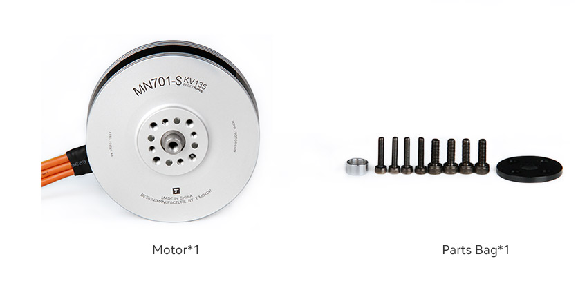 T-Motor MN701-S IP45 Çok Rotorlu Sabit Kanat İHA Motoru KV135 2 Adet / Set — Teknik çizimler ve performans grafikleri 4