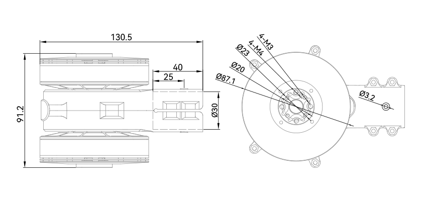 T-Motor X-U8Ⅱ Tahrik Seti Coaxial Serisi (Entegre Tahrik Sistemi ) İHA Motoru — U8Ⅱ KV150+Alpha 60A LV / CW — Teknik çizimler ve performans grafikleri 1