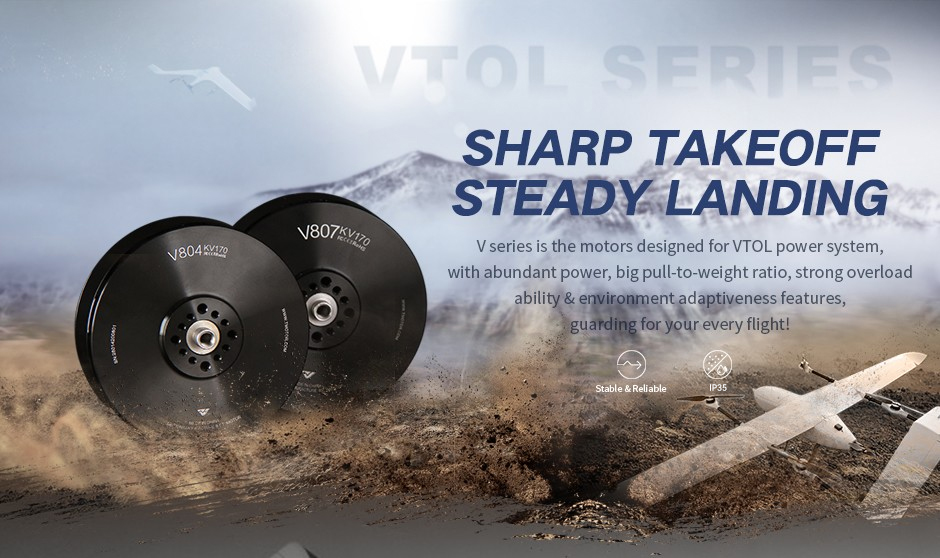 T-Motor V807 12S Vtol Brushless Drone Motor KV170 — Manufacturer product details 1