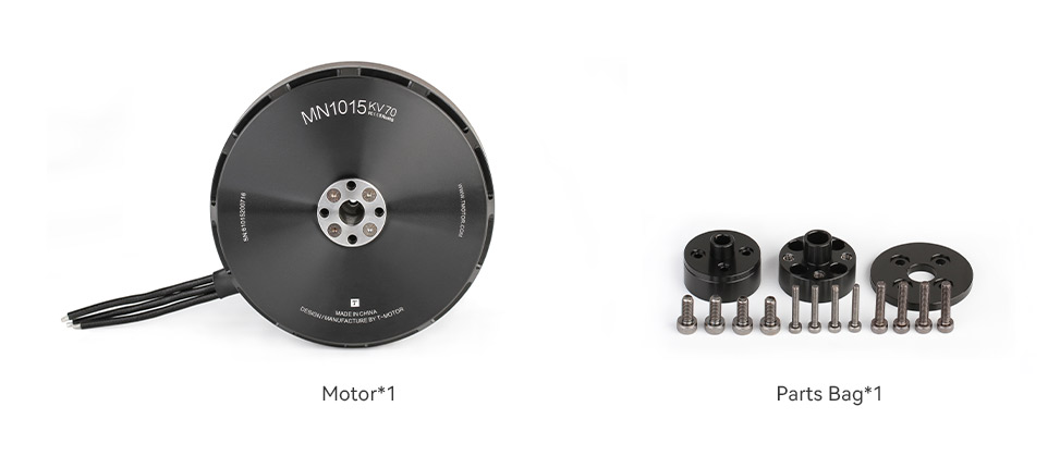 T-Motor MN1015 Multirotor Fixed Wing UAV Motor KV70 — Technical drawings and performance charts 2