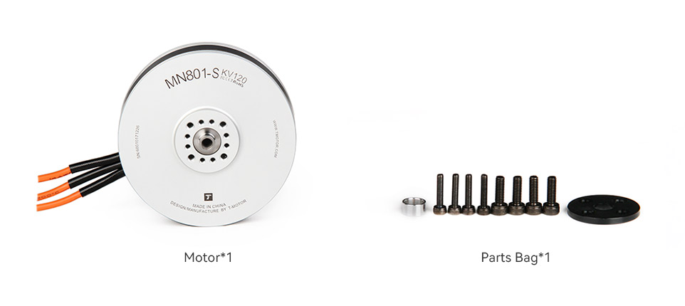 T-Motor MN801-S IP45 Multirotor Fixed Wing UAV Motor KV120 — Technical drawings and performance charts 4