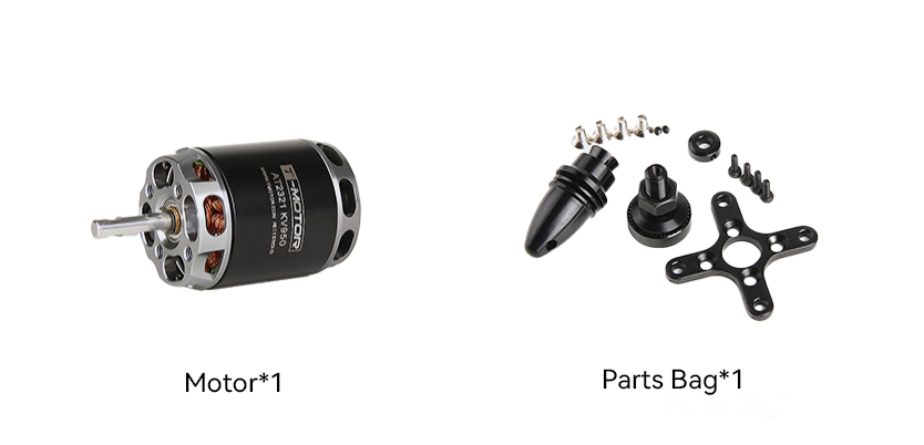 T-Motor AT2321 Long Shaft 3D Trainer Glider motor KV1250 — Teknik çizimler ve performans grafikleri 2