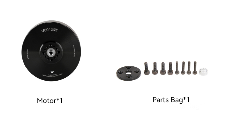 T-Motor V804 12S Fırçasız Motoru for Vtol Drone KV170 — Teknik çizimler ve performans grafikleri 2