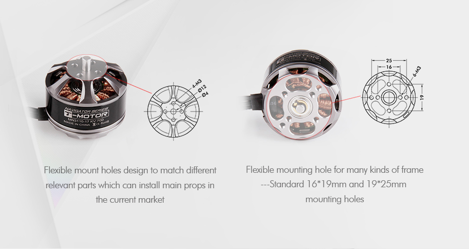 T-Motor MN3110 Çok Rotorlu Sabit Kanat İHA Motoru KV470 — Üretici detay görselleri 5