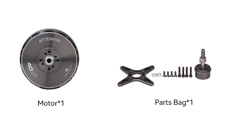 T-Motor AT7224 40CC VTOL İHA Sabit Kanat Aircraft Long Shaft Motoru KV190 — Teknik çizimler ve performans grafikleri 2