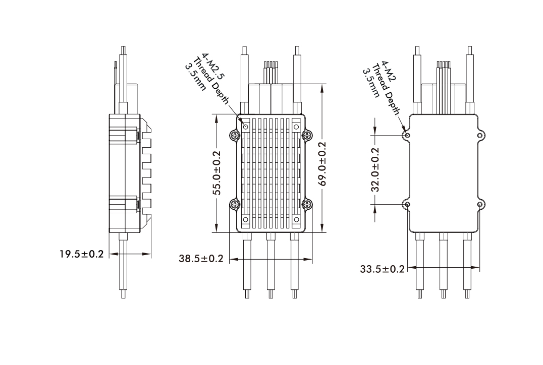 T-Motor FLAME 60A 12S V2.0 Çok Rotorlu İHA ESC — Teknik çizimler ve performans grafikleri 1