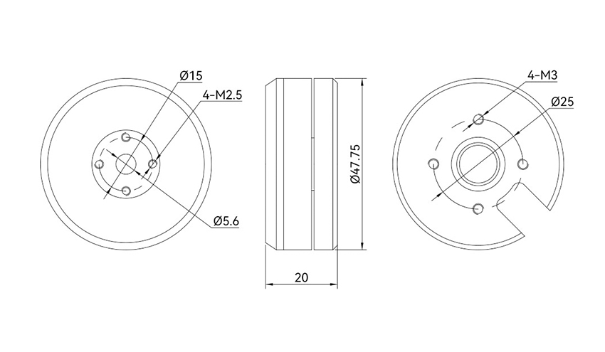T-Motor GB4106 Gimbal Serisi 3-6S İHA Drone Motoru KV53 — Teknik çizimler ve performans grafikleri 1