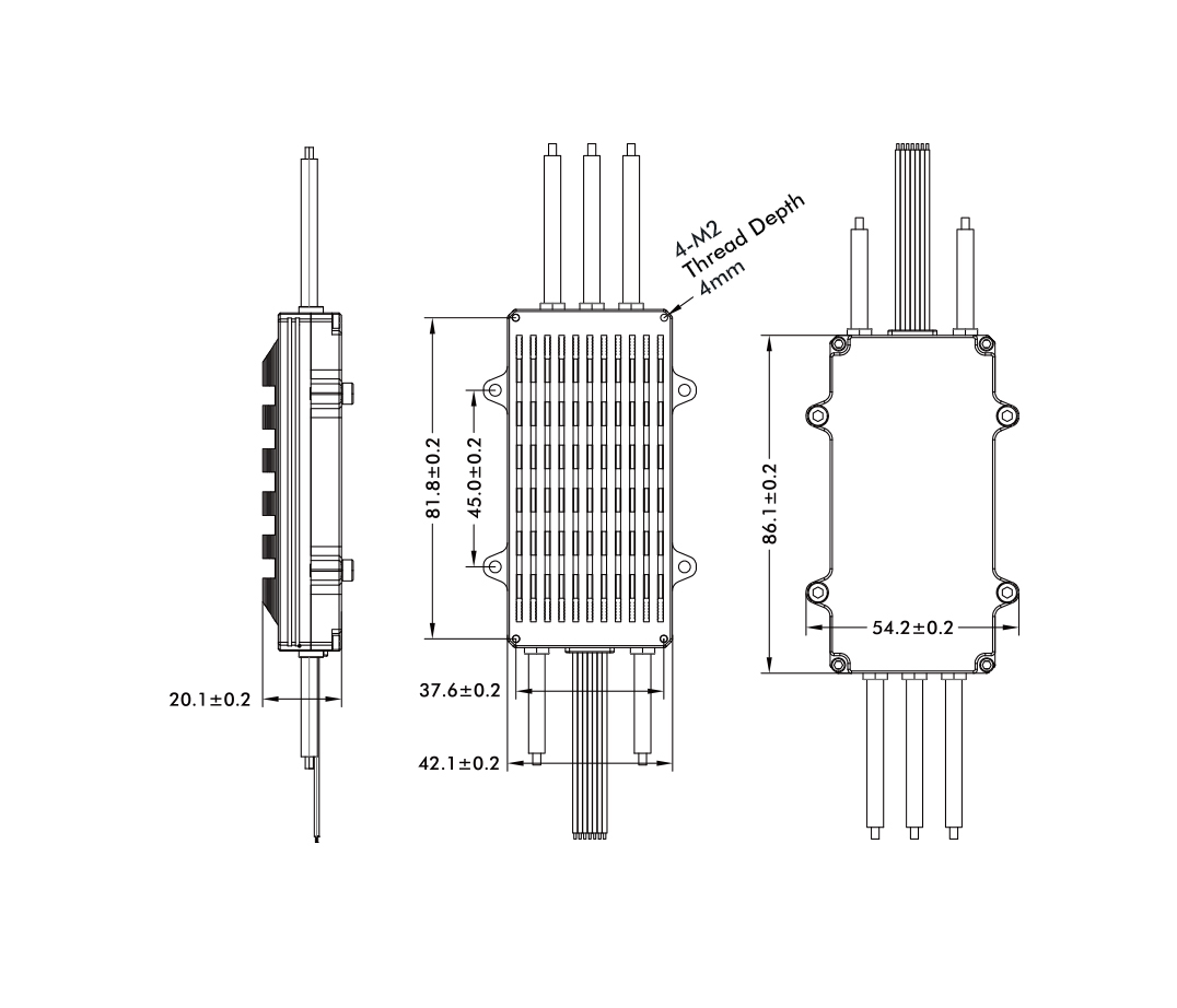 T-Motor FLAME 100A 14S Çok Rotorlu İHA ESC — Teknik çizimler ve performans grafikleri 1