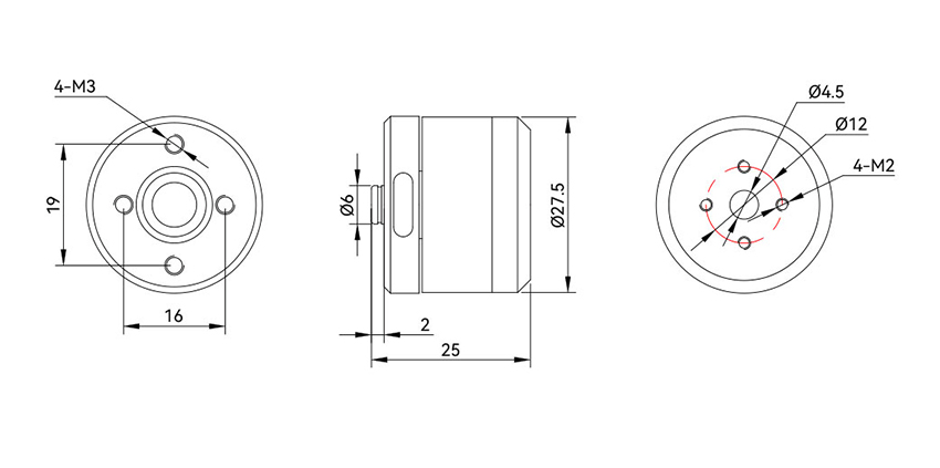 T-Motor GB2208 Gimbal Serisi 3-4S İHA Drone Motoru KV128 — Teknik çizimler ve performans grafikleri 1
