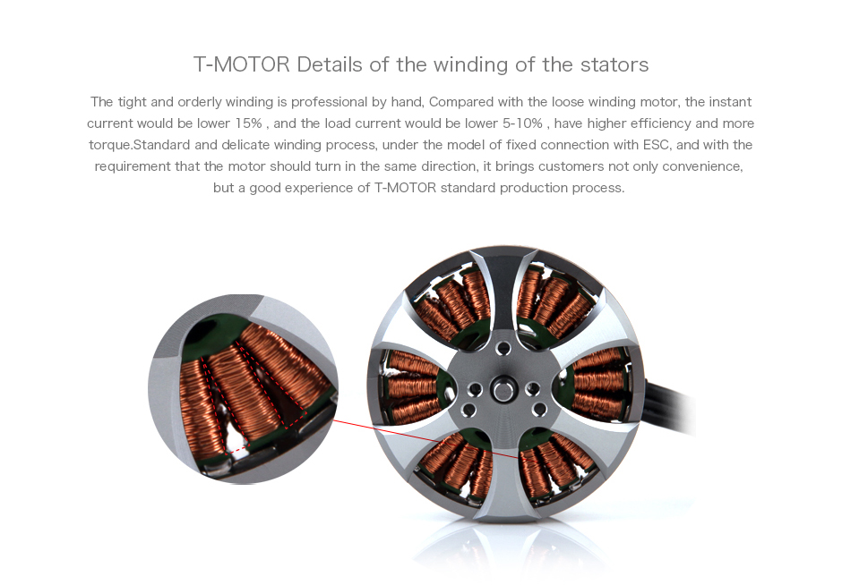 T-Motor MN5208 Multirotor Fixed Wing UAV Motor KV340 — Manufacturer product details 3