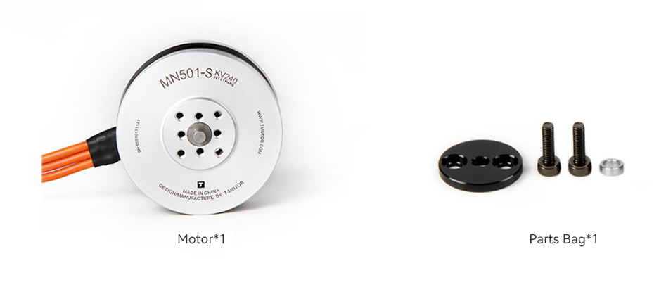 T-Motor MN501-S IP45 Çok Rotorlu Sabit Kanat İHA Motoru KV240 — Teknik çizimler ve performans grafikleri 5