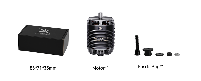 T-Motor AX435-A KV250 — Teknik çizimler ve performans grafikleri 2