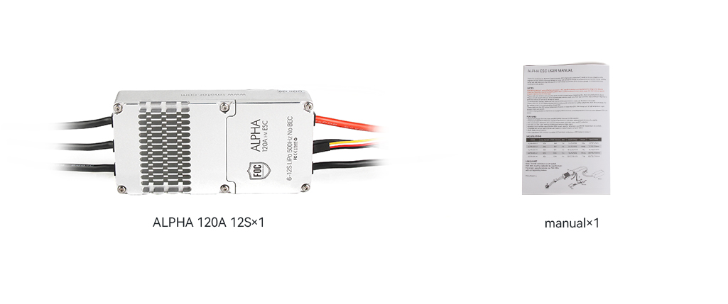 T-Motor ALPHA 120A 12S FOC Çok Rotorlu İHA ESC — Teknik çizimler ve performans grafikleri 2