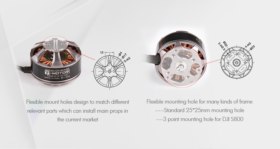 T-Motor MN4010 Çok Rotorlu Sabit Kanat İHA Motoru KV370 — Üretici detay görselleri 4