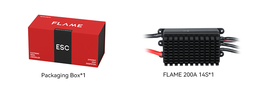 T-Motor FLAME 200A 14S Çok Rotorlu İHA ESC — Teknik çizimler ve performans grafikleri 2