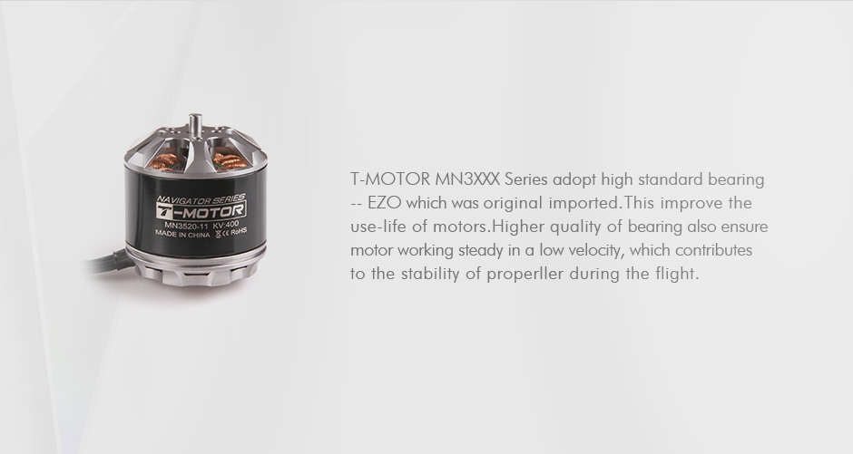 T-Motor MN3520 Multirotor Fixed Wing UAV Motor KV400 — Manufacturer product details 3