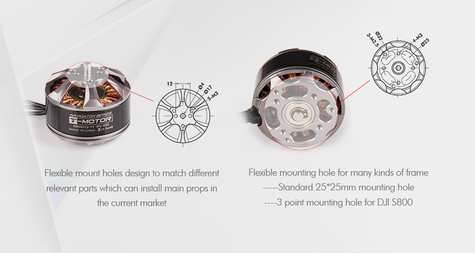 T-Motor MN4012 Çok Rotorlu Sabit Kanat İHA Motoru KV340 — Üretici detay görselleri 4