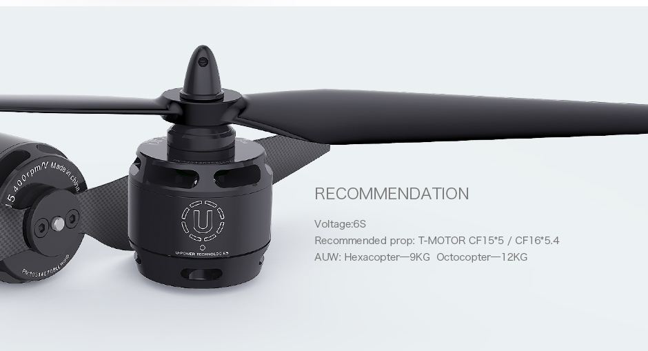 T-Motor U5 Power U-Serisi Yüksek Verimli İHA Motoru KV400 — Üretici detay görselleri 9