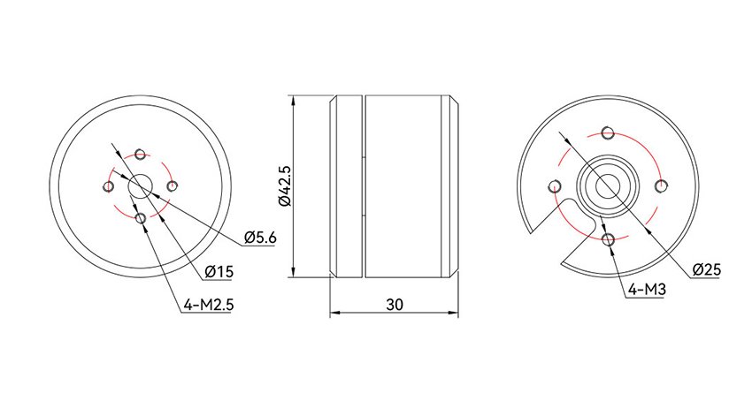 T-Motor GB36-2 Gimbal Serisi 3-6S İHA Drone Motoru KV30 — Teknik çizimler ve performans grafikleri 1